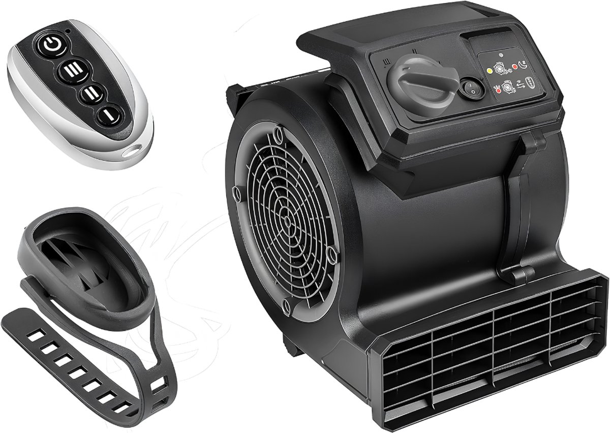 Lìon® Ventilator - Grondventilator - Vloerventilator - Zwart - 33cm x 32cm x 27cm