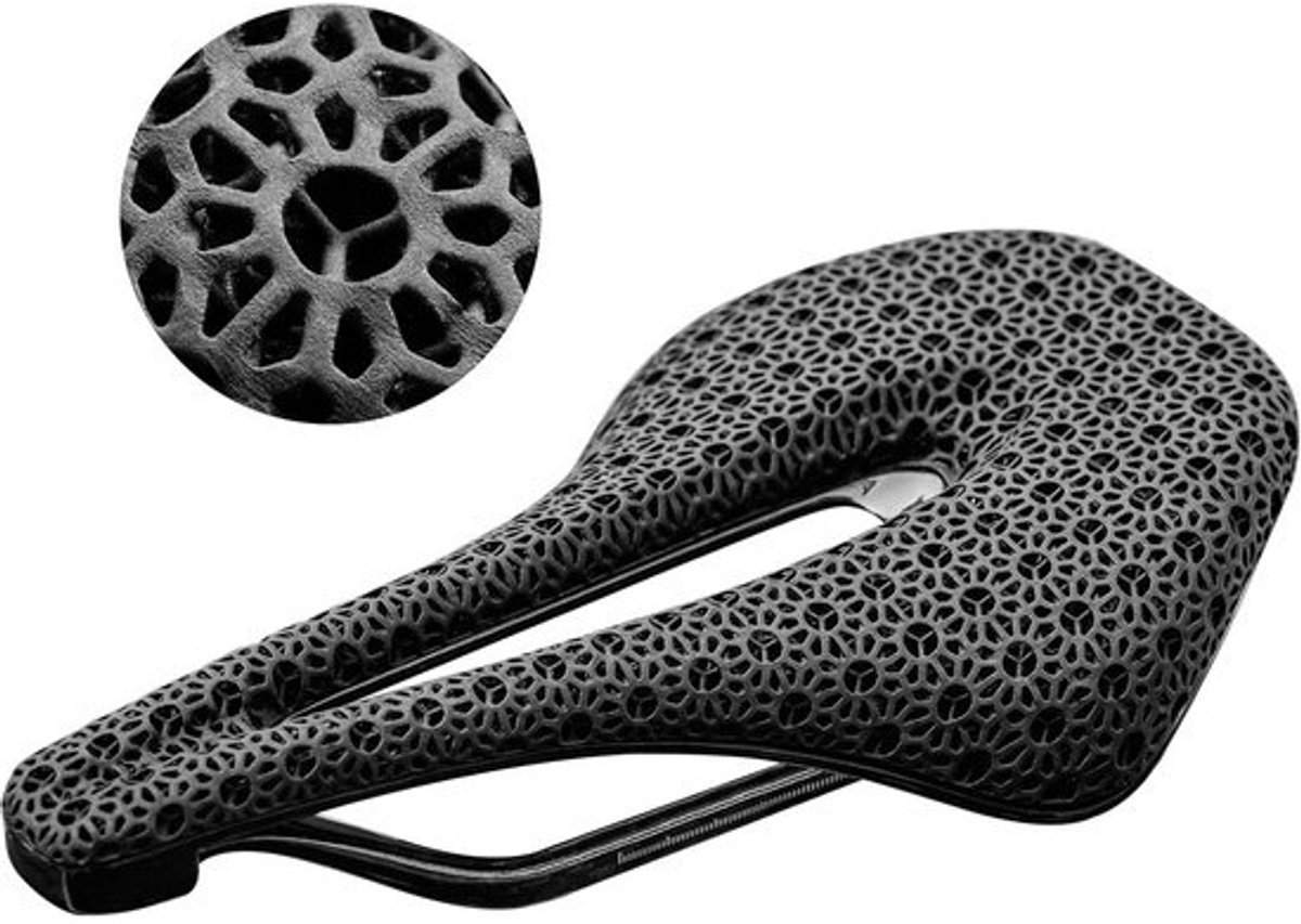 Ergonomisch Fietszadel 3D Geprint Lichtgewicht Schokdempend voor Racefiets MTB BMX Dames Heren