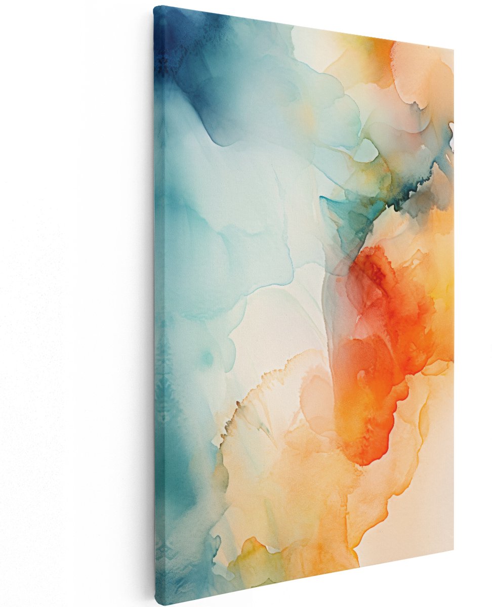 Artaza Canvas Schilderij Abstracte Kleurrijke Kunst - 120x180 cm - Groot - Foto Op Canvas - Wanddecoratie Woonkamer