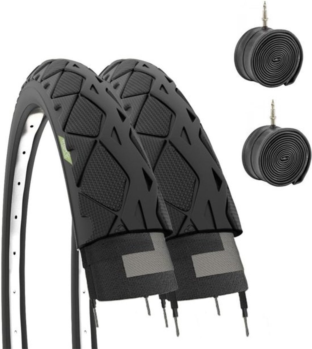2x Fietsband 26 x 1.50 (40-559) Zwart + Binnenbanden - Geschikt voor Volwassenen