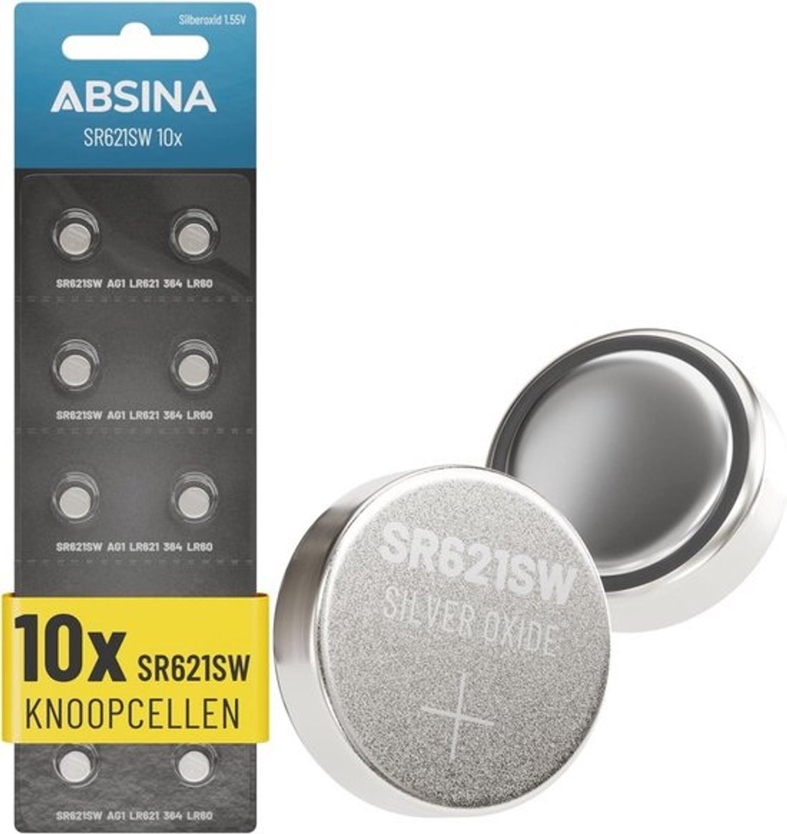 Horlogebatterijen SR621SW - 10 stuks - Lekvrij en lange levensduur - Knoopcel 1,55V