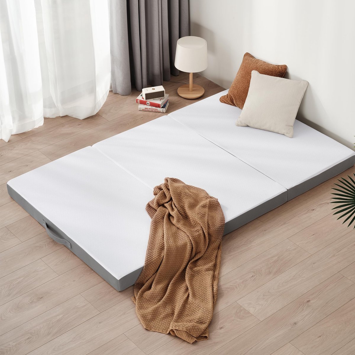 Z-hom Vouwmatras, schuimmatras 120 x 195 x 10 cm, 2-zits opvouwbare matras, vloermatras, spons met hoge dichtheid met - ShopVlot