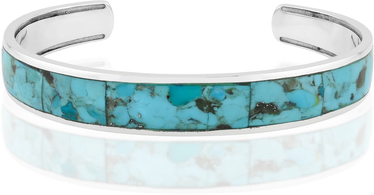Kingman-turkoois armband van sterlingzilver