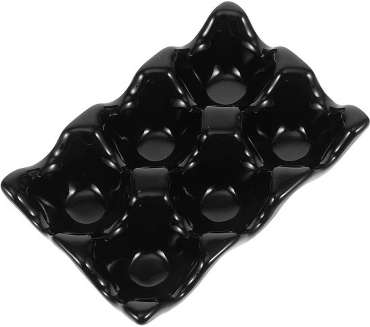 Eierlade Keramiek - Eierhouder Serveerschaal - Koelkast Organisatie - Decoratieve Serveerfunctie - 14.5cm x 30cm - Zwart
