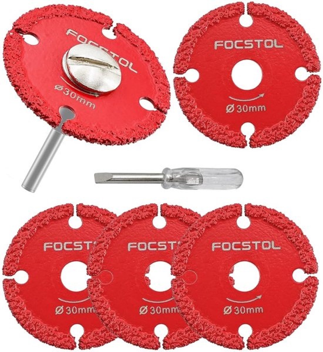 Mini Doorslijpschijven Set 5 stuks 30mm met Schacht voor Metaalbewerking en Zagen