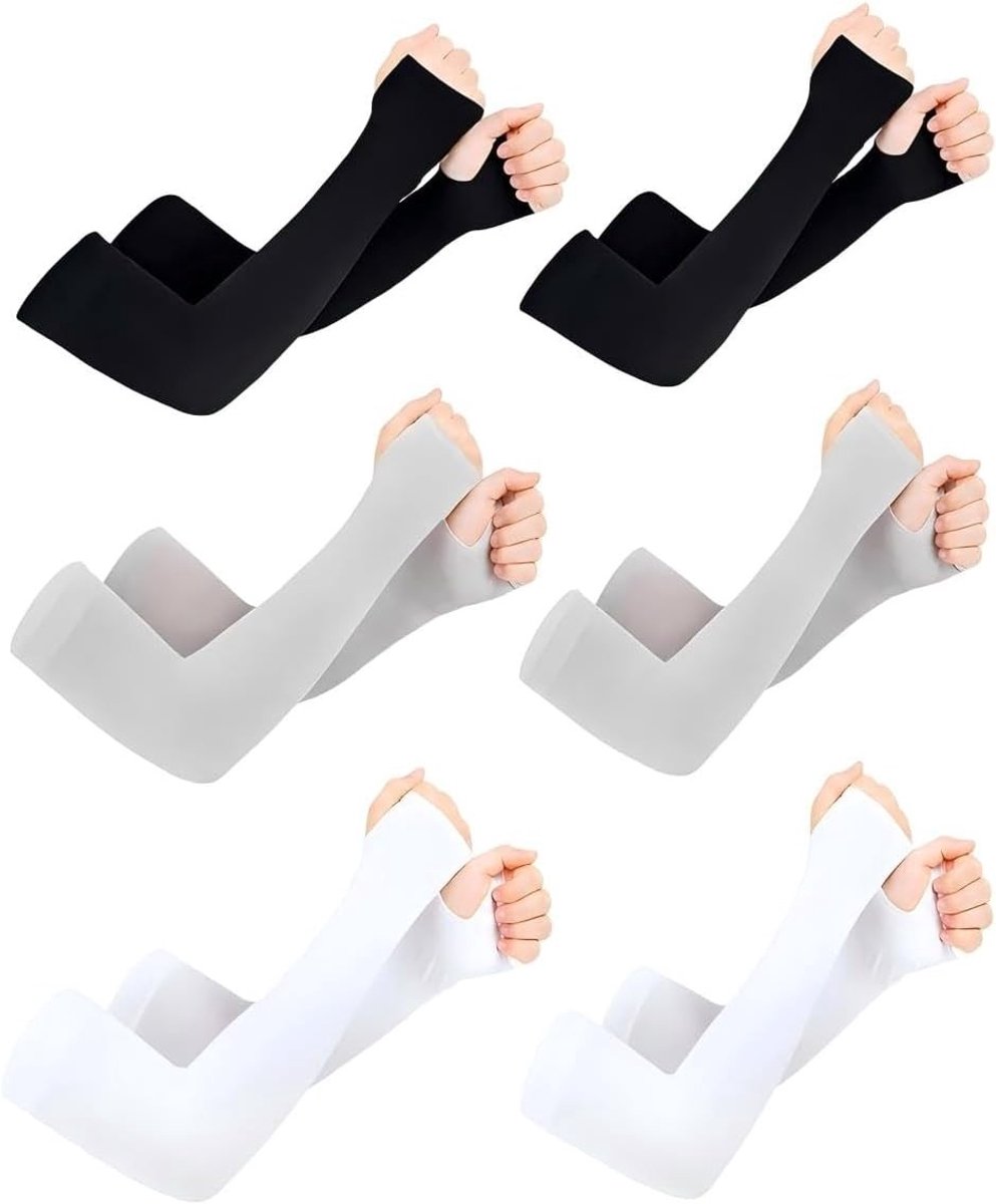 UV Bescherming Koelende Arm Covers met UPF 50, Compressie Mouwen met Duimopening, Ideaal voor Fietsen, Golf en Buitenactiviteiten