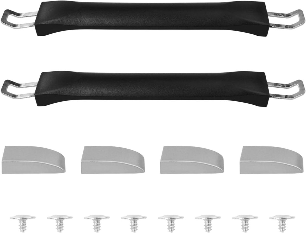 Set van 2 vervangende koffersleutels, 20 cm lange ergonomische handgrepen voor bagage, inclusief 8 schroeven, ideaal voor reisbagage en koffers