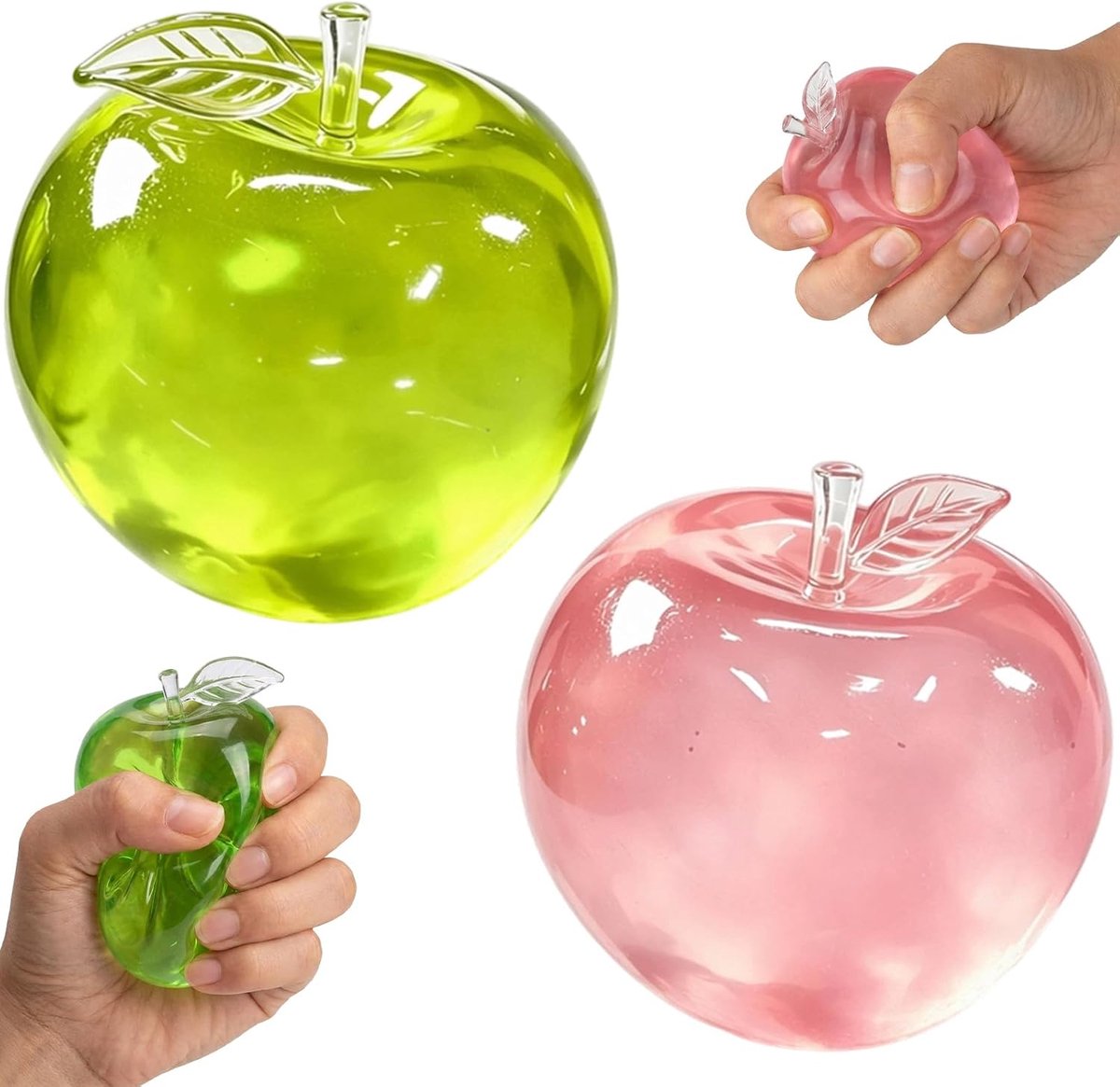 Casalora — 2 stuks Kokosolie Squishy Bal | Kneedbaar & Veert niet terug | Sensorisch Speelgoed | Stressverlichter voor Studie, Werk & Ontspanning | Geel + Groen | Niet-giftig & Geurloos