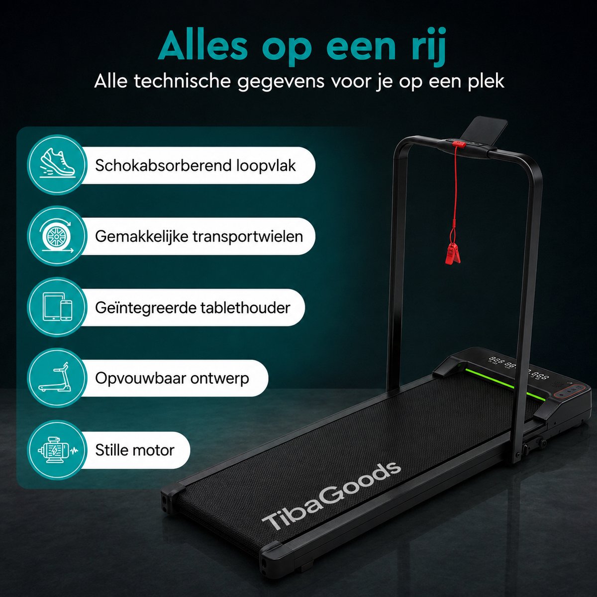 TibaGoods Loopband Pro inklapbaar met helling thumbnail 2