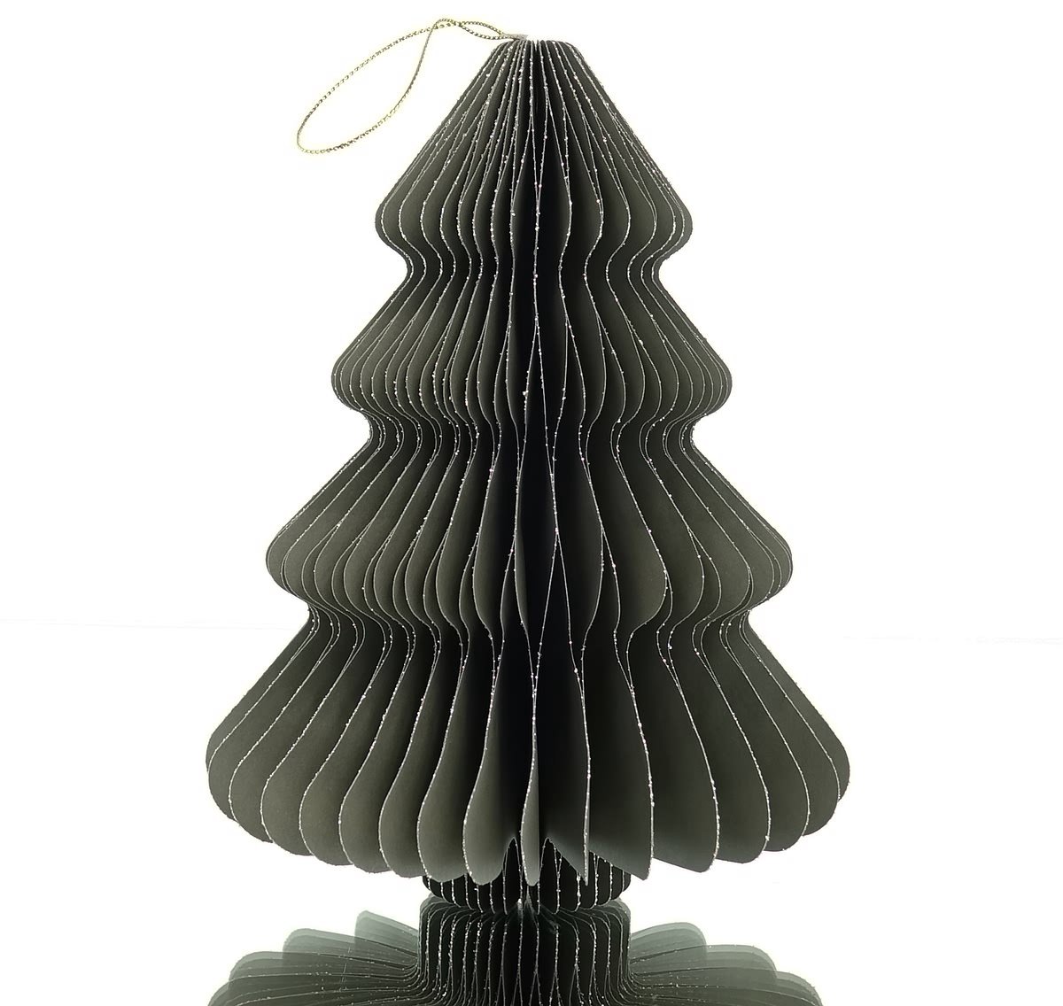 Kaemingk Kersthanger Kerstboom Grijs Glitter 20 cm - Papier
