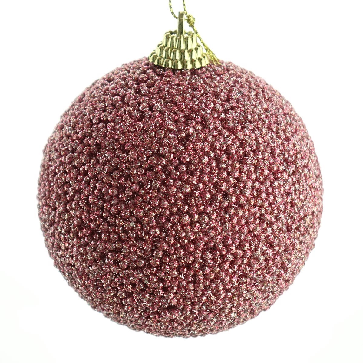 Kerstbal foam kraal d8 cm v.roze