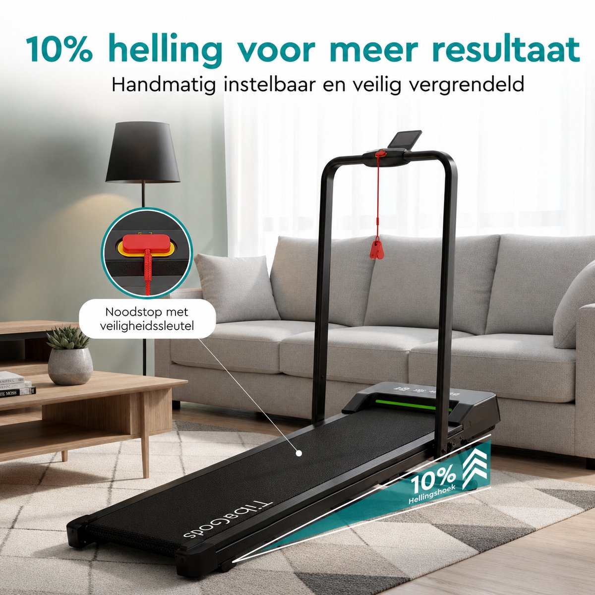 TibaGoods Loopband Pro inklapbaar met helling thumbnail 6