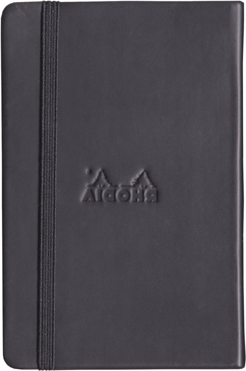 Webnotebook Dot Grid - Notitieboekje Agenda - Ideeën Noteren - Italiaanse Kunstleren Omslag - 14x21 cm - Zwart