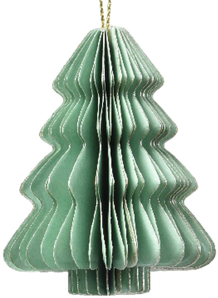 Kaemingk Kersthanger kerstboom mintgroen glitter 6 cm