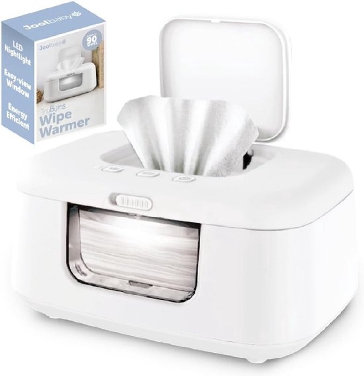 Babydoekje Warmer & Dispenser met LED Veranderend Licht en Aan/Uit Schakelaar