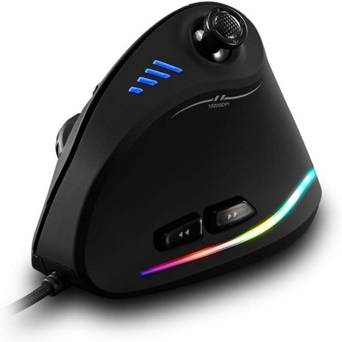 Verticale Gaming Muis met 10000 DPI, 11 Programmeerbare Toetsen en RGB-licht voor PC en Mac
