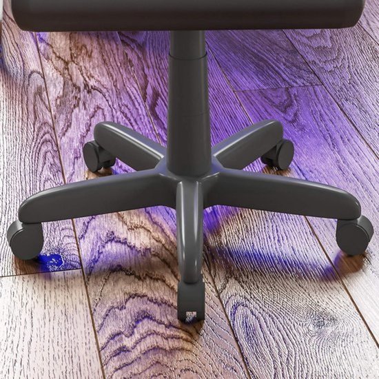 Racing Gaming Stoel met Verstelbare Hoogte en Armleuningen, PU Kunstleer, 360° Draaibaar, Zwart/Grijs — afbeelding 2