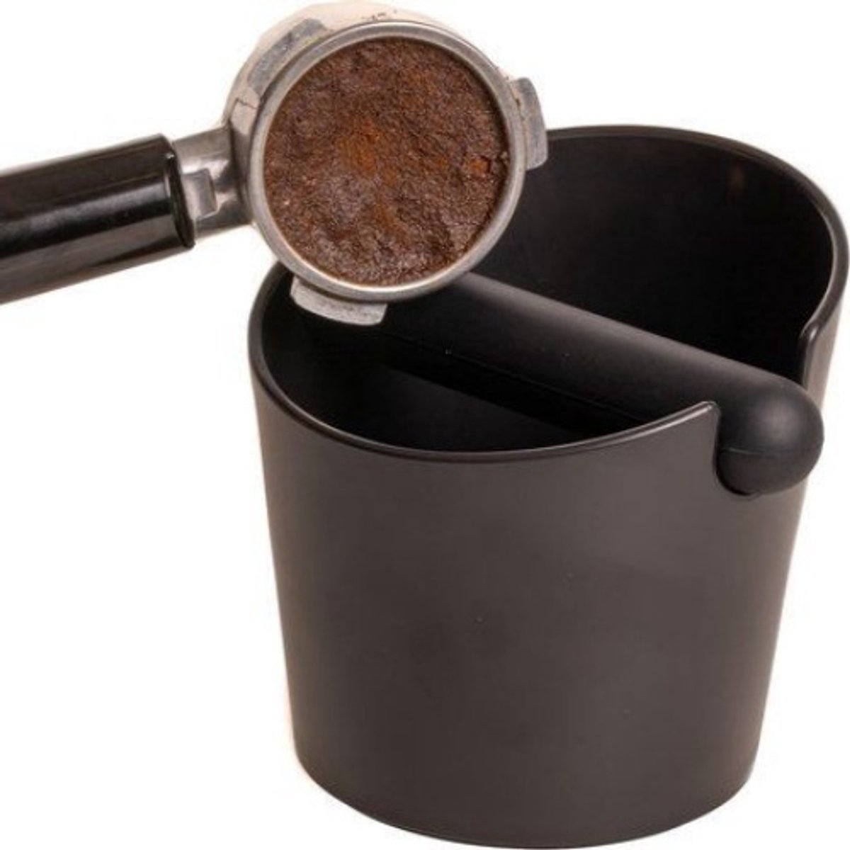 1 stuk - Koffiedikbakje - Plastic koffiedikbakje - Kleine ronde koffiedikdispenser - Koffiedikbakje voor halfautomatische koffiemachine - 10 cm - Zwart