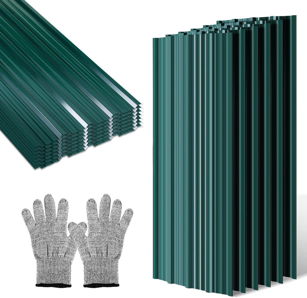 Trapezium Platen - Dakplaten Golfplaat - Dak Bedekken - Verzinkt Staal - 14 m² Totaal - Groen