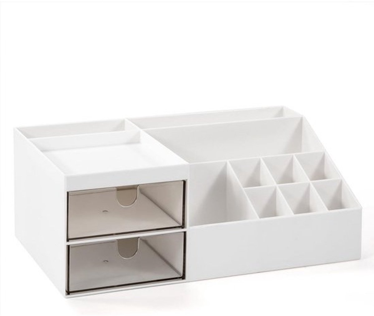 Make-up organizer met lades en compartimenten - witte cosmetica-opbergdoos voor bureau of commode