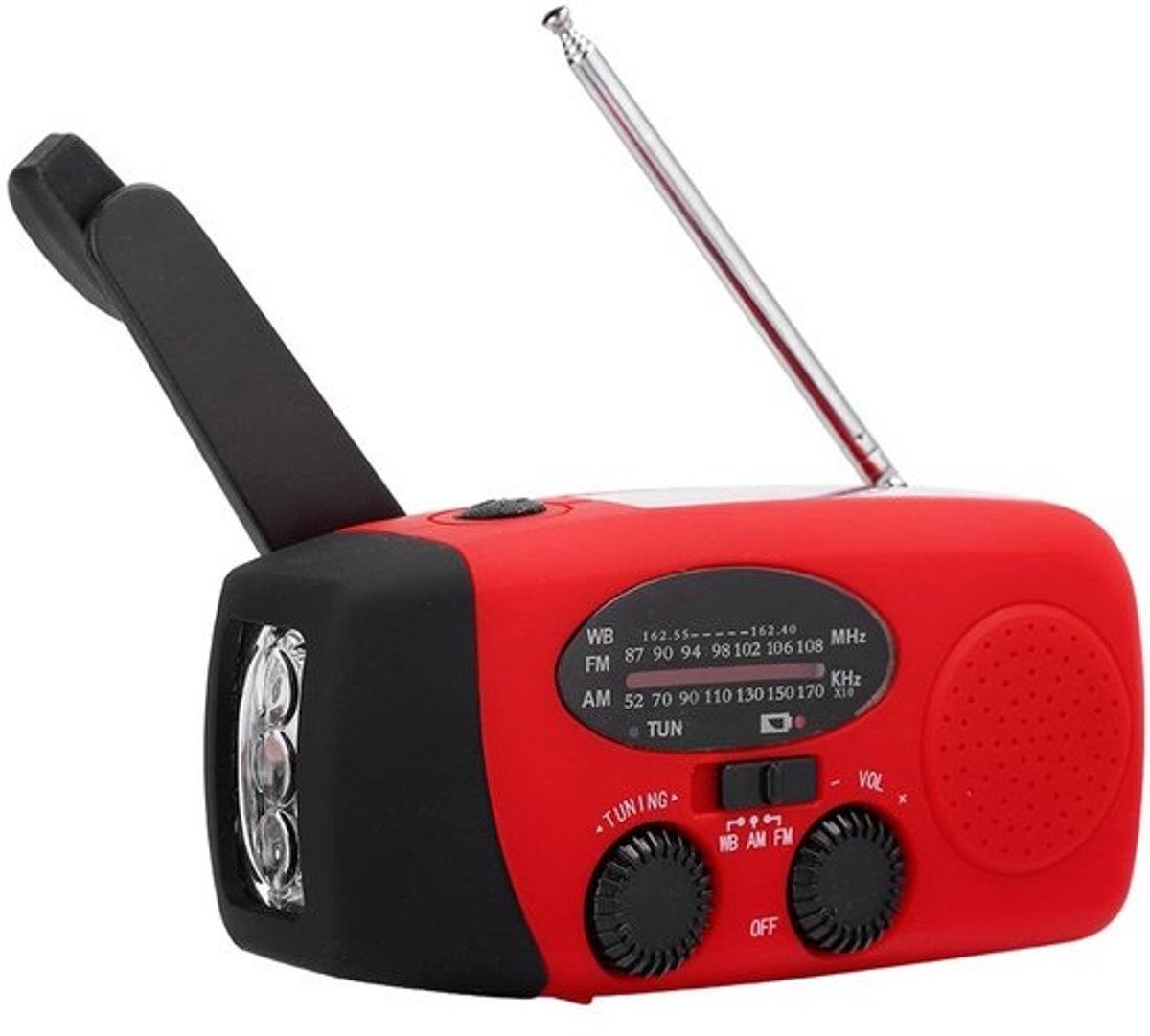Dailygoods - Zonne-energie Hand Crank Radio - AM/FM Noodradio met LED Licht