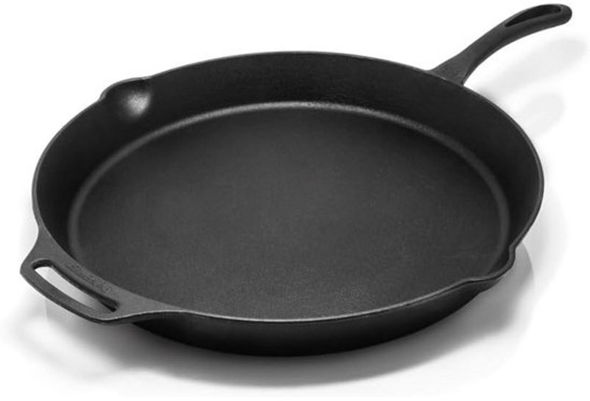 Gietijzeren Koekenpan met Steel voor Alle Warmtebronnen en Buiten Koken, 40 cm