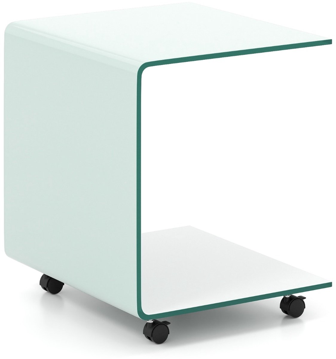 SureDeal® - Bijzettafel - Vormige Moderne Telefoontafel - 39,5x45x48 cm - Wit