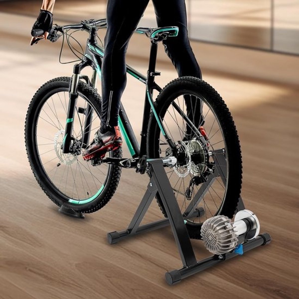 Fietstrainer Standaard - Indoor Trainer - Thuis Trainen - Stabiel Driehoek Ontwerp - 26-29 Inch - Zwart