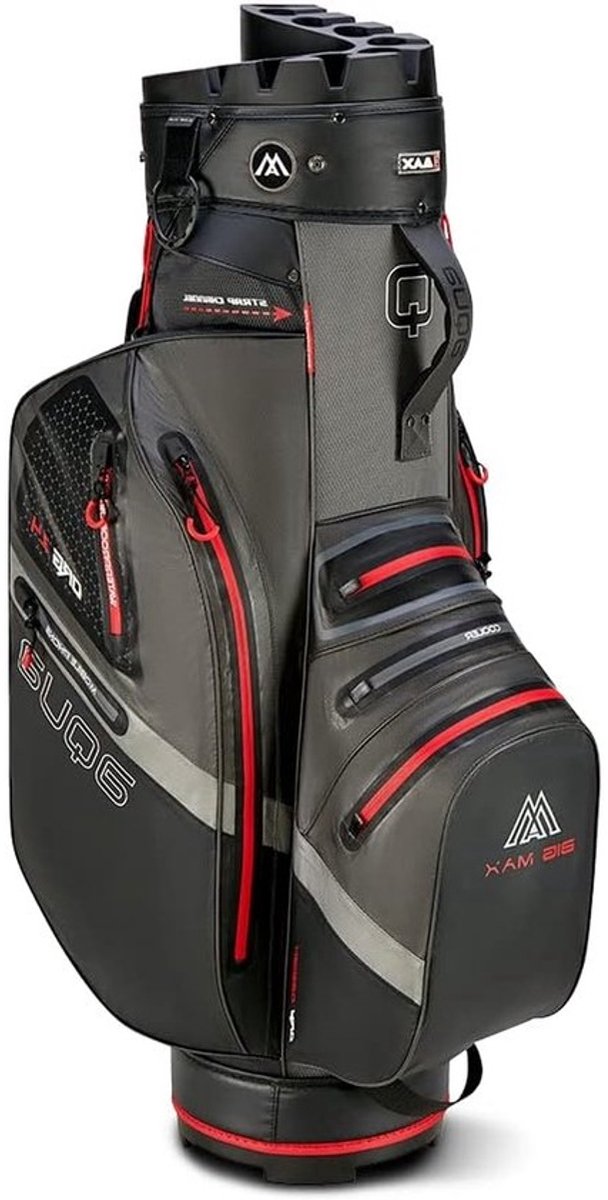 Waterdichte Golftas - Cartbag Golf - Sportieve Uitrusting - Stokken Raken Niet - Standaard - Houtskool/Zwart/Rood