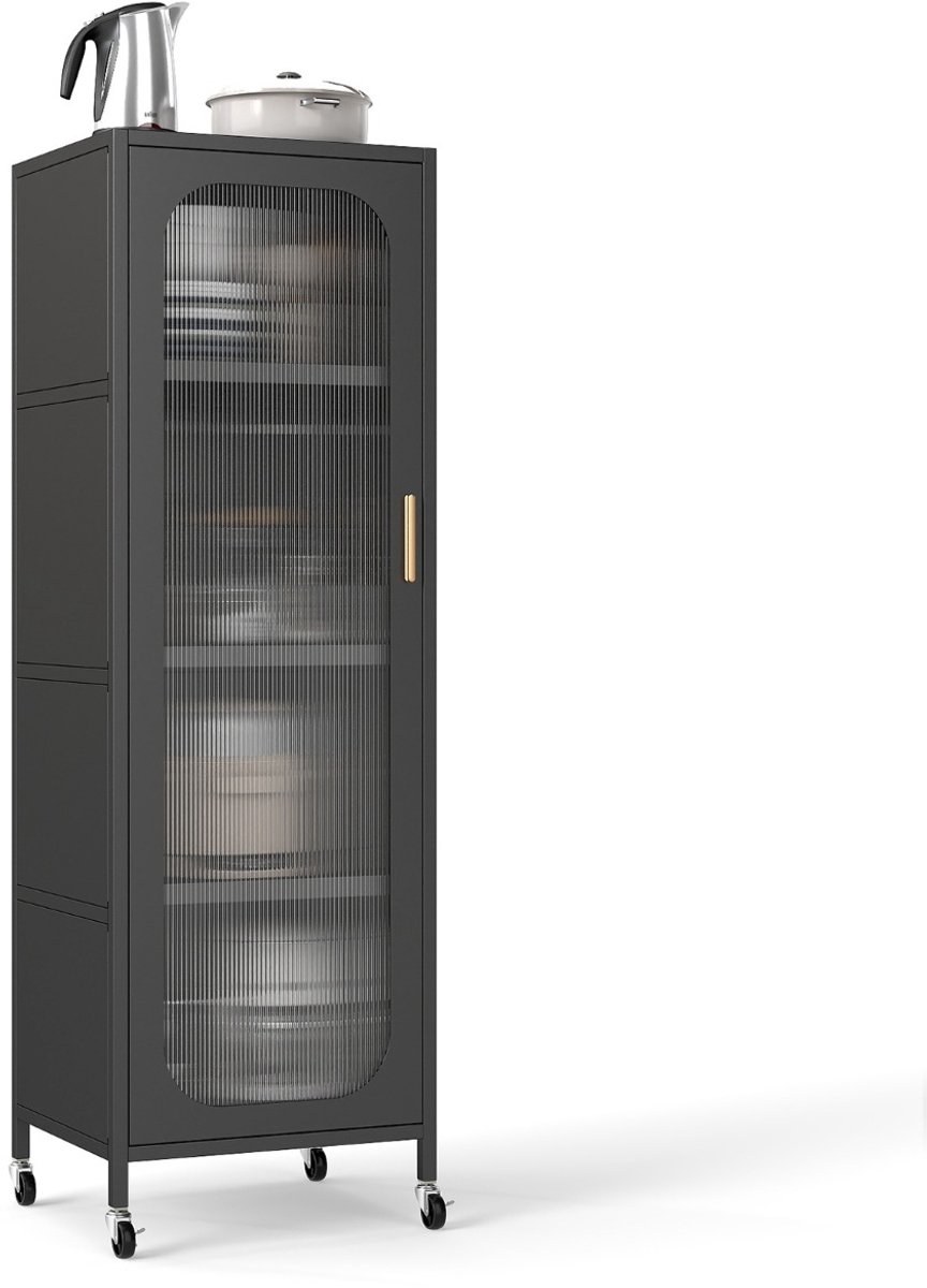 SureDeal® - Dressoir - Vijfdelige Archiefkast Metalen - Kantelbeveiliging - 45x40x141 cm - Zwart