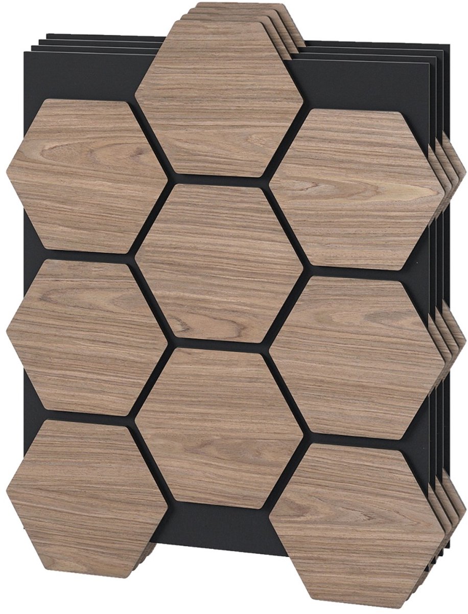 SureDeal® - Woondecoratie - 4-delige Geluidsabsorberende Wandpanelen - 81x66x1,8 cm - Naturel