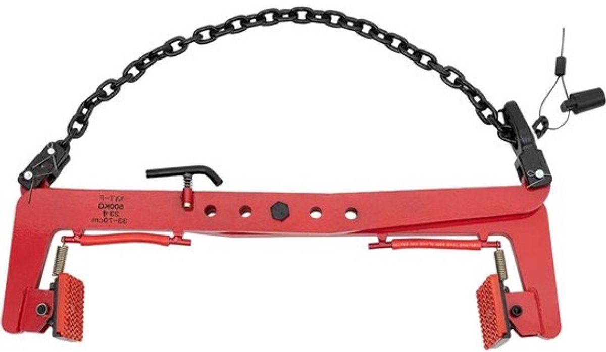 Heftang - Palletklem Steen - Materiaal Optillen - Verstelbare Klem - 33-70 cm - Rood