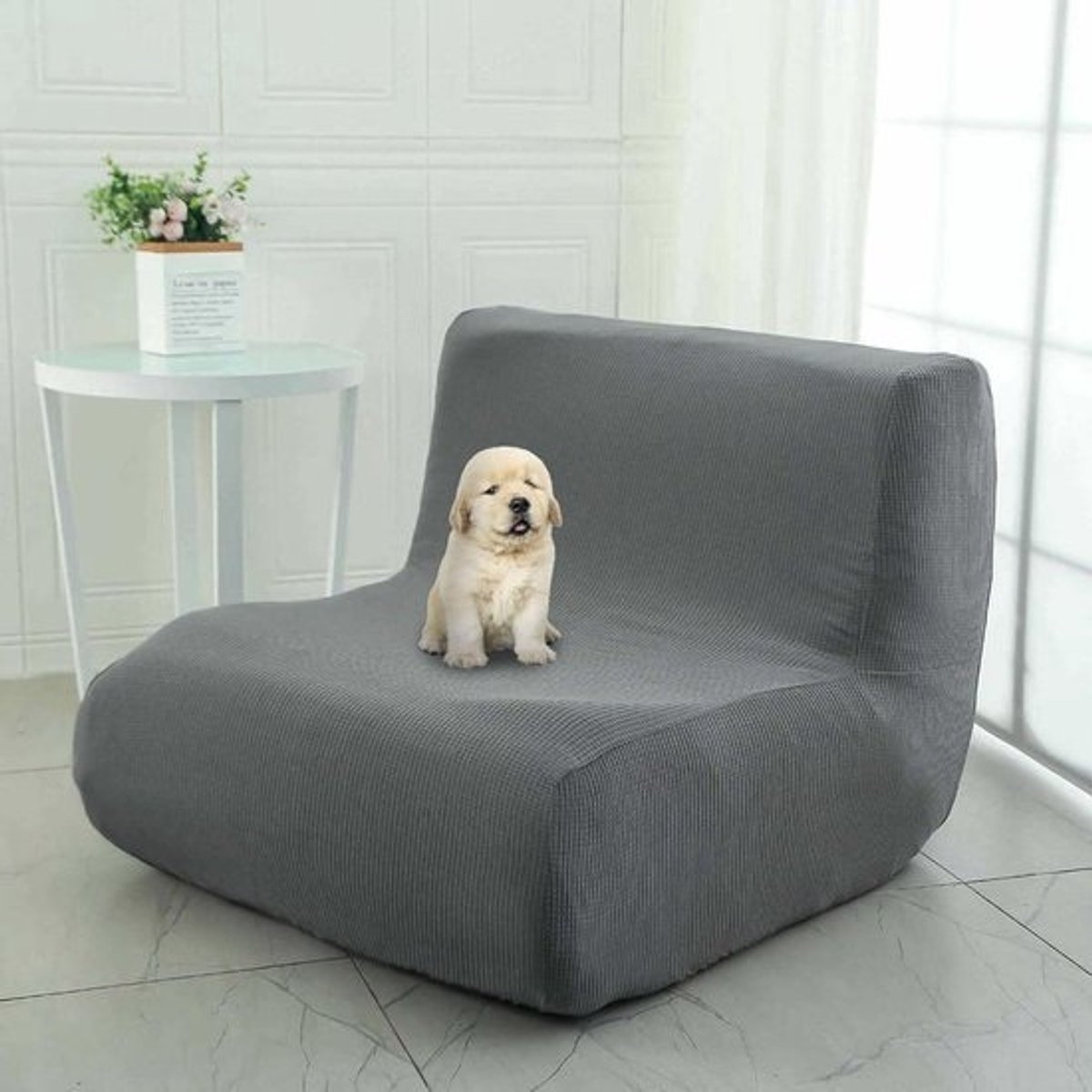 Rekbare Stoelhoes - Bankhoes Meubelbeschermer - Meubels Beschermen - 4-Weg Stretch Weefsel - 31-35 inch breedte - Donkergrijs