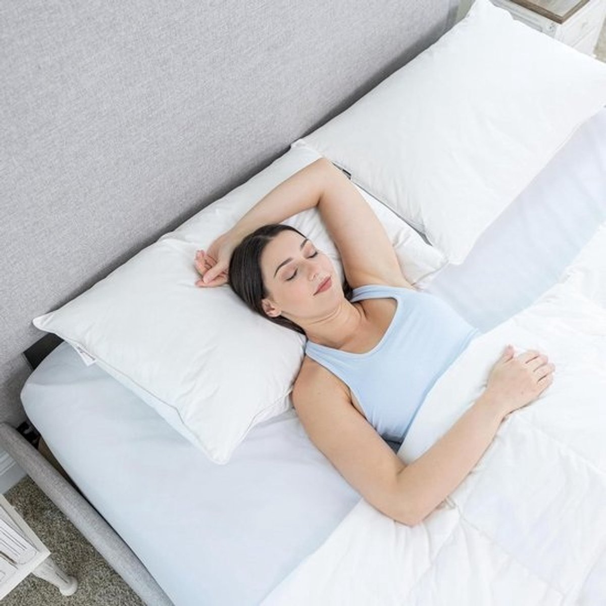 Hotel Kussen - Zacht Stevig - Optimaal Slapen - Hypoallergeen Katoen - Queen 20x30 - Wit
