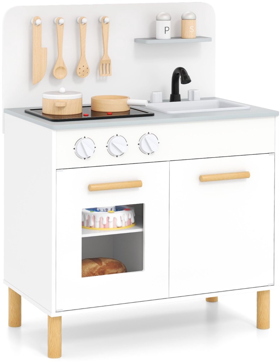 SureDeal® - Rollenspell - Speelkeuken - Kinderen Vanaf Jaar - Licht Geluid Fornuizen - Keukenaccessoires Blauw - Wit - Roze - 55x31x75 cm