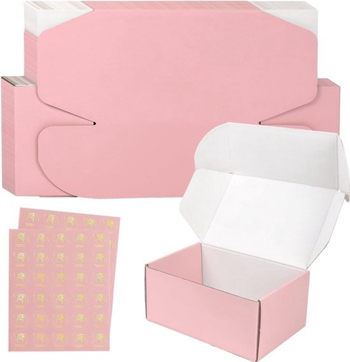 Verzenddozen - Verpakkingsdozen Cadeaudozen - Kleine Bedrijven Verpakken - Golfkarton - 9x6x4 inch - Roze