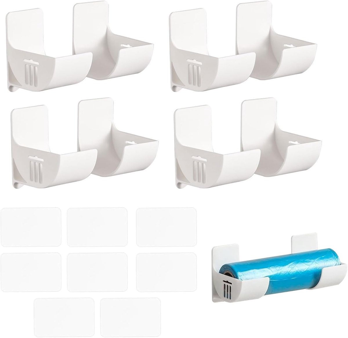 4 Paar Zelfklevende Toiletpapierhouders - Wandmontage, Opbergbakken voor Keuken en Badkamer, Ruimtebesparende Oplossing