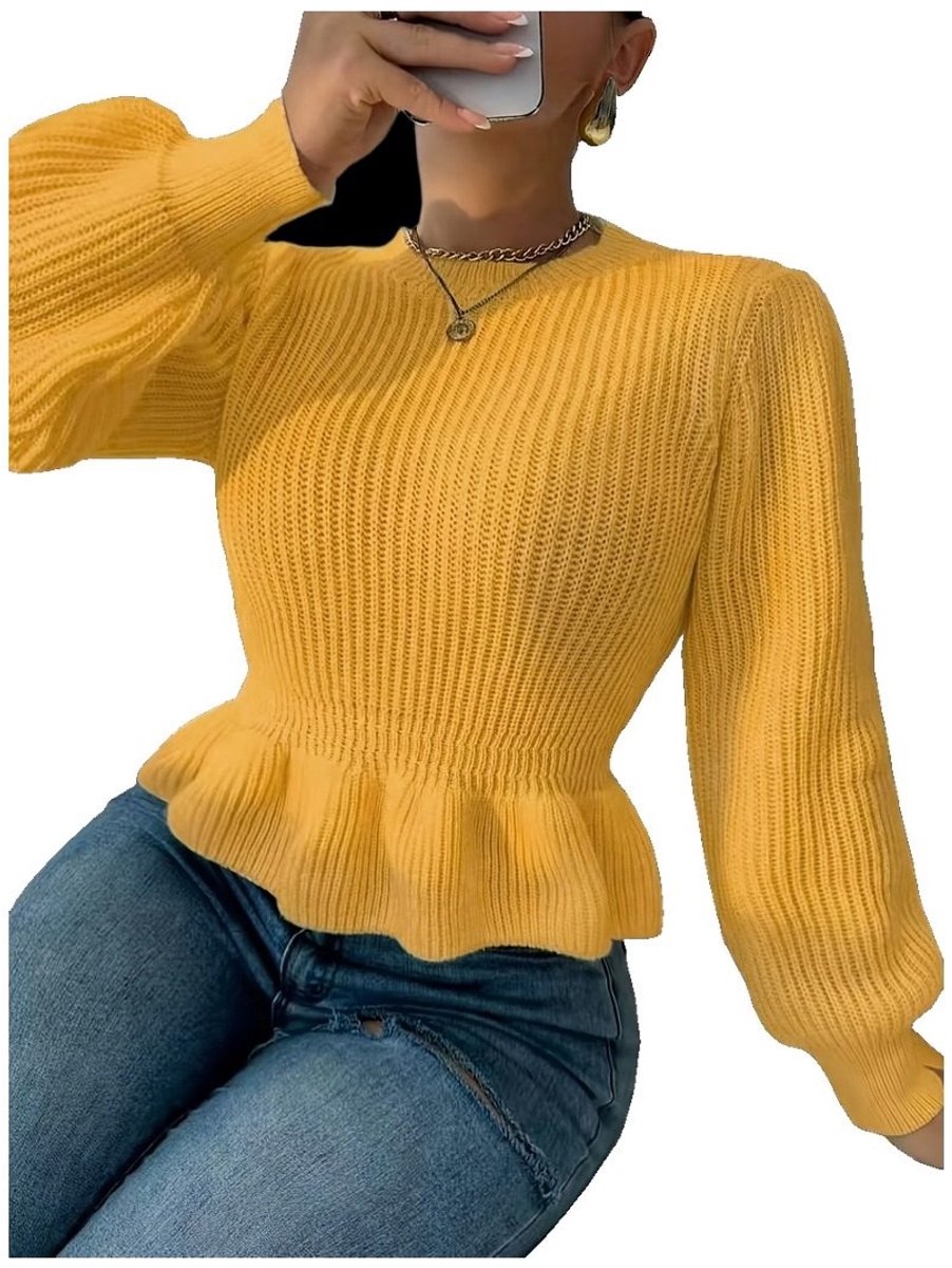 Currero Sweater Dames Sweaters Sweatshirt Hoodie Warme Trui Pullover Jumper Crewneck Vest Kurkuma