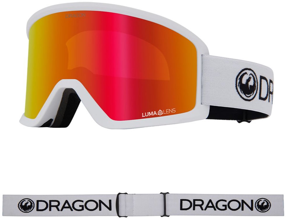 Dragon Alliance DX3 PLUS OTG Skibril - White/Red Ionized & Light Rose