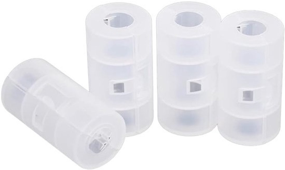 Batterij Adapter - Omvormer Houder - Elektronica Gebruik - Compact Ontwerp - Set van 4 - Doorschijnend