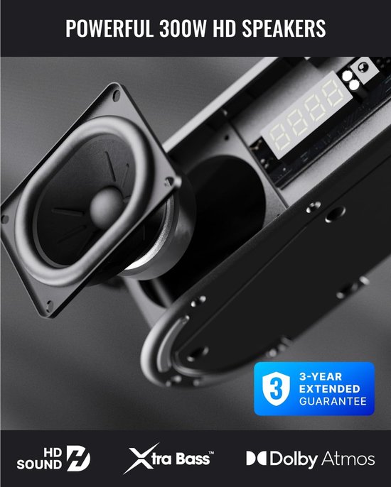 Soundbar Speakers - Home Audio - Film Ervaring - Atmos Geluid - 40.5 cm - Zwart — afbeelding 5