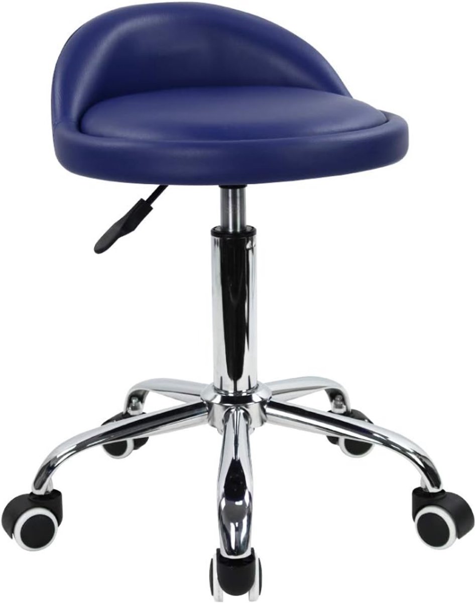 DYVNS® Zadelkruk op Wielen - Zadelstoel Ergonomisch - Hoogte verstelbaar Krukje - Blauw