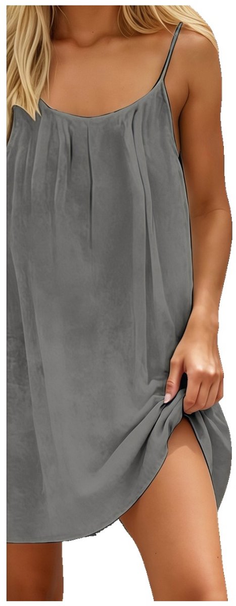 Currero Open Rug Jurk Backless Body Jurk Shirt Jurken Open Back Dress Donkergrijs