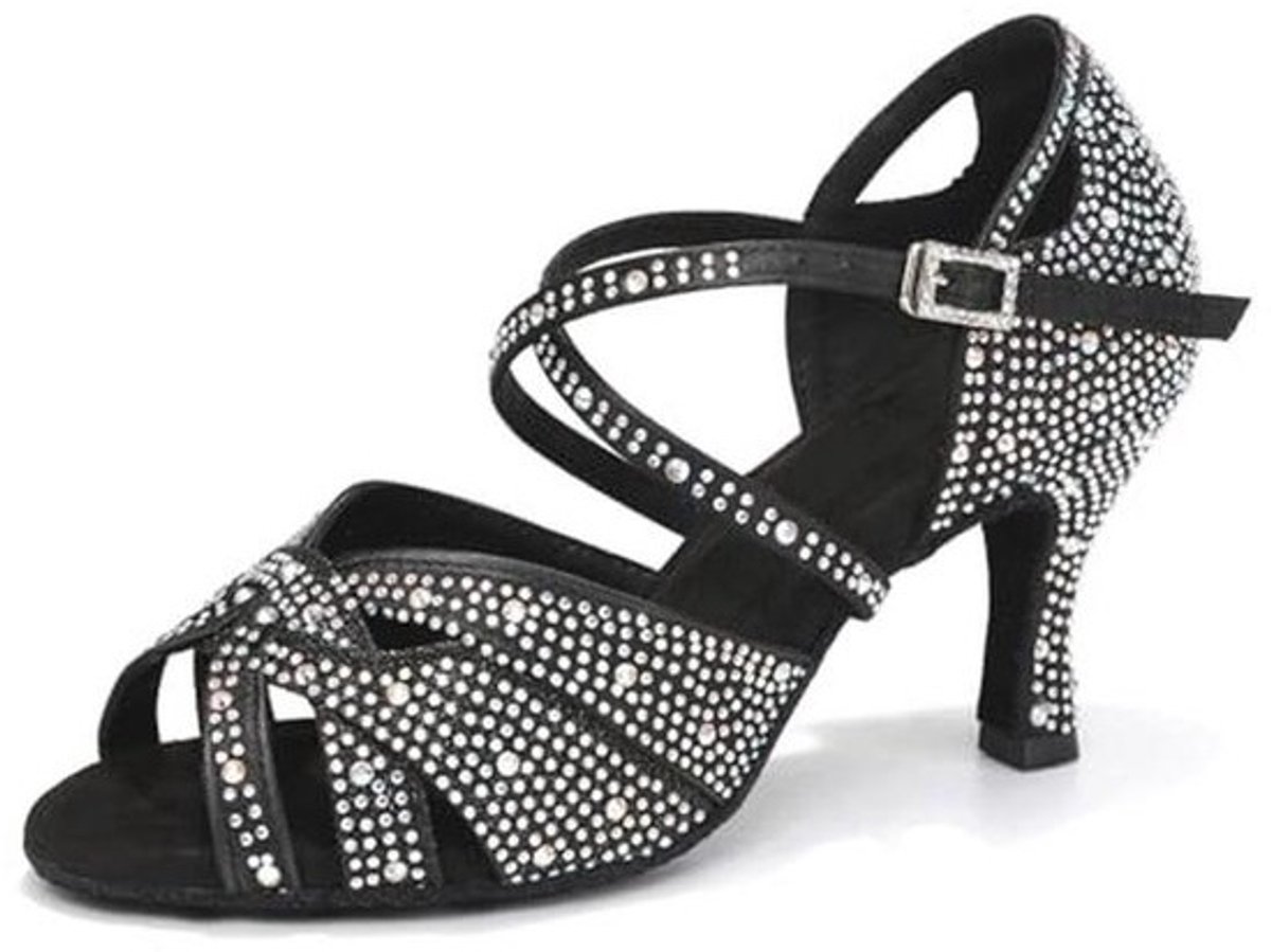 Elegante Open Teen Dansschoenen voor Dames - Perfect voor Salsa, Bachata en Tango - 7.5cm Hakhoogte