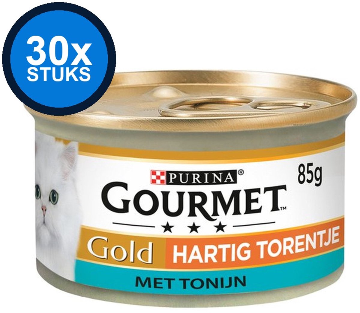 30x Gourmet Gold - Hartig Torentje Tonijn - Kattenvoer Natvoer Blik - 85g