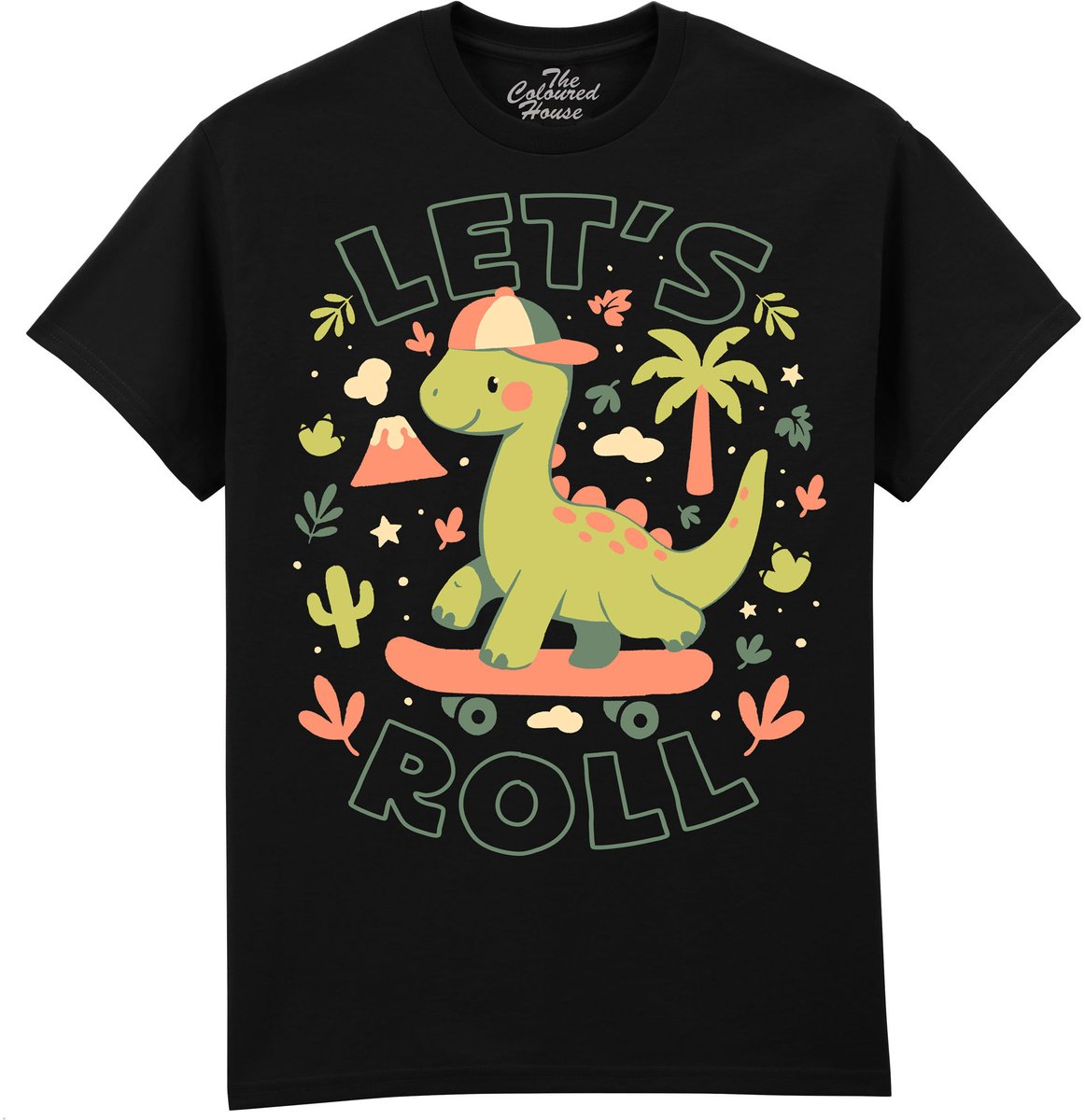 Dino Lets Roll The Coloured House T-shirt XXL