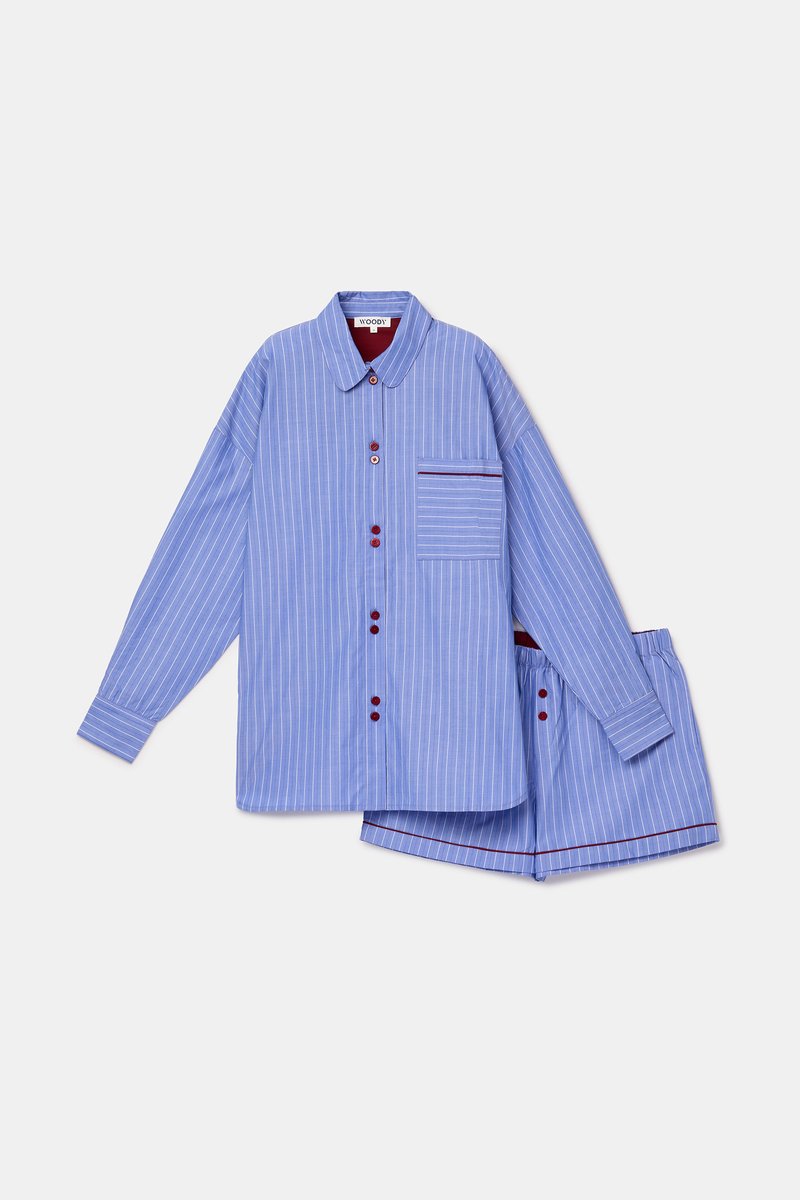 Woody pyjama blauwe streep meisje-WKA/951