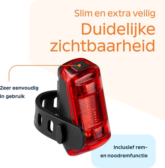 AXA Dwn Rear USB achterlicht met remlichtfunctie – Noodremlichtfunctie – meer dan 40 candela – USB oplaadbaar — afbeelding 3