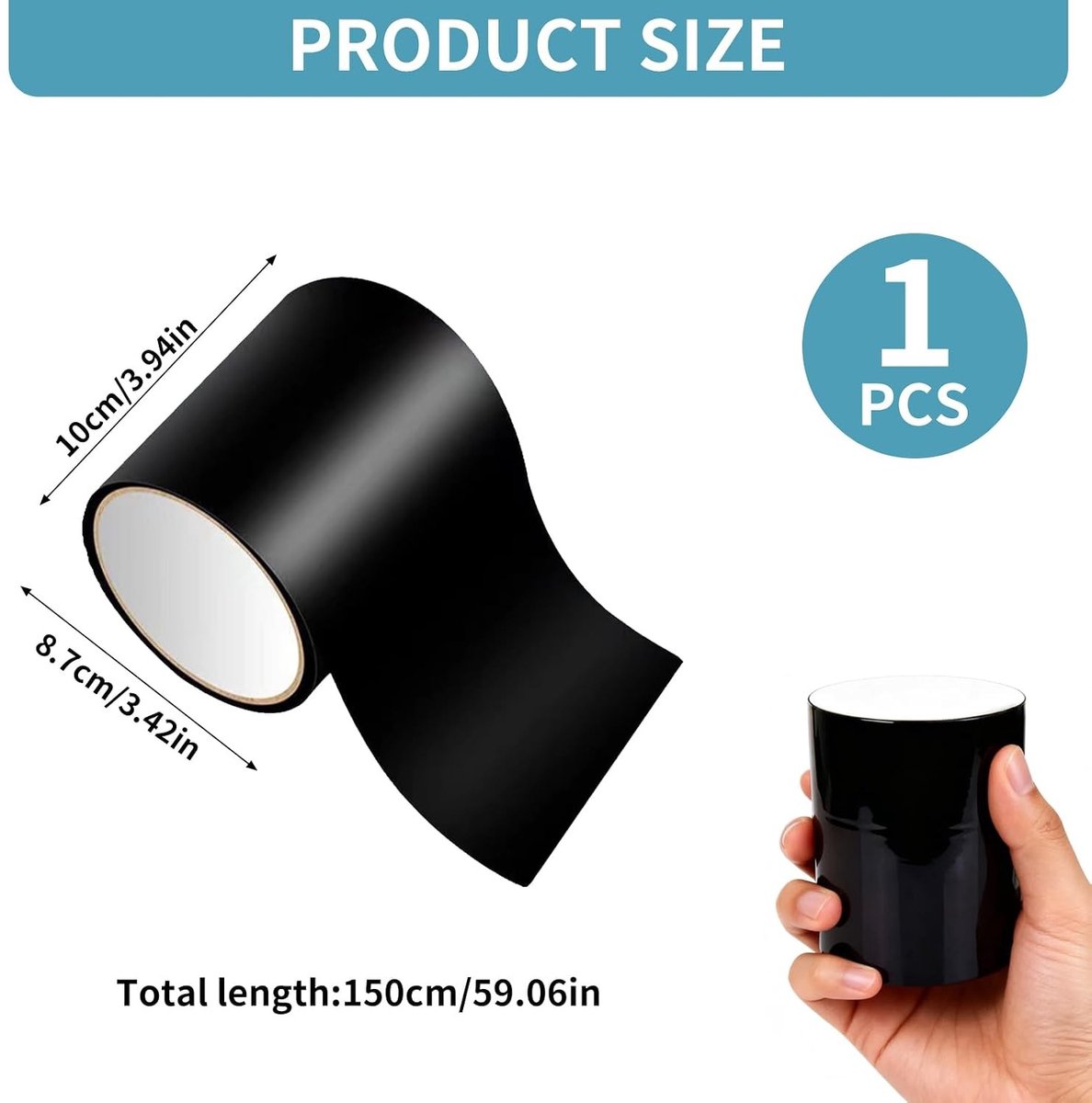 Sterke Premium Waterdichte Plakband (1.5m) – Universele Reparatietape voor Zwembaden, Tenten en Vijvers voor Betrouwbare en Duurzame Herstellingen Binnen en Buiten