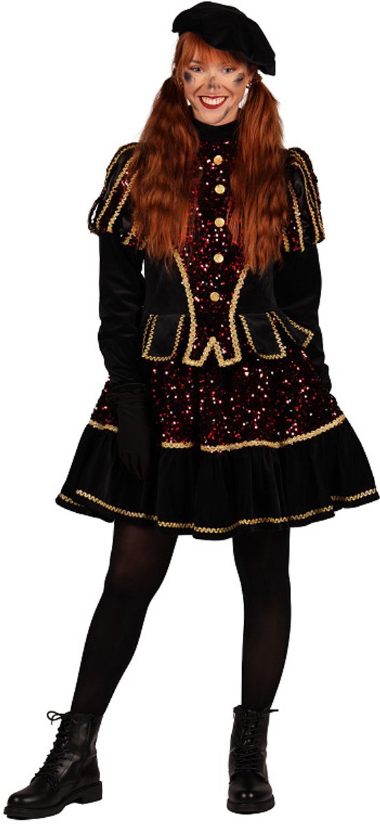 Damespiet Altea glitter zwart/rood (mt L)